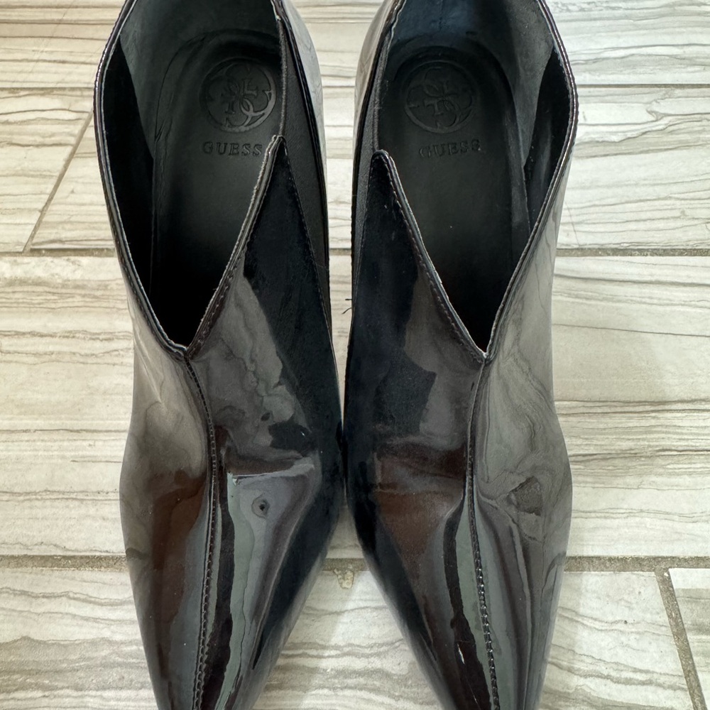 Guess Women's Glossy Black Heeled Boots